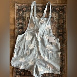 NEW with tags O'Neill Light Blue Floral Overalls